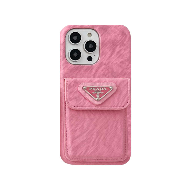 Lux leather Prada iPhone case With Card Holder