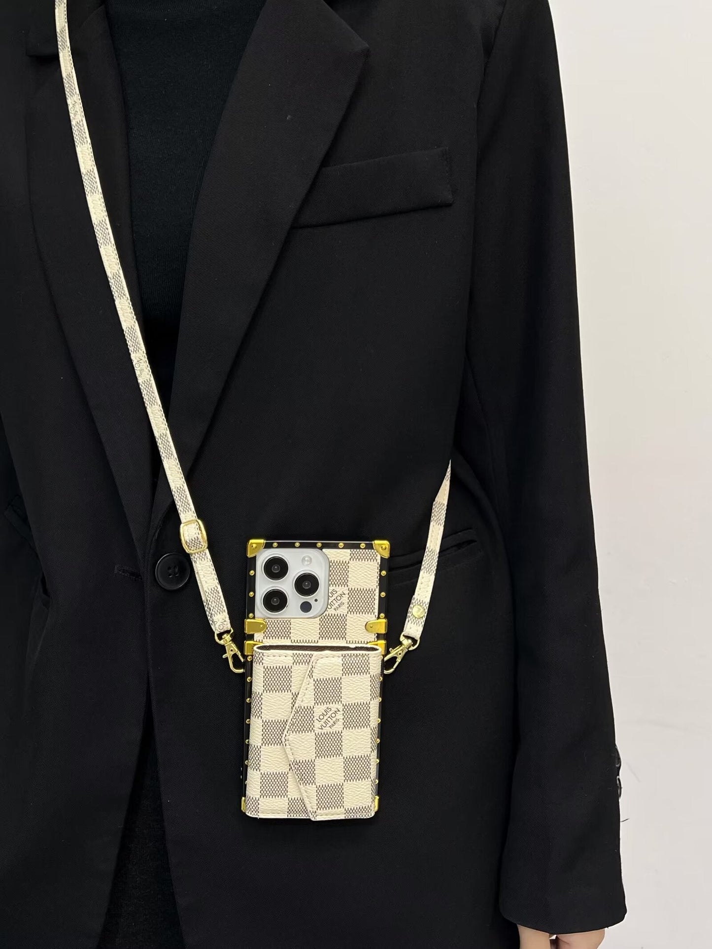 Designer Louis Vuitton IPhone Case With Wallet Card Holder