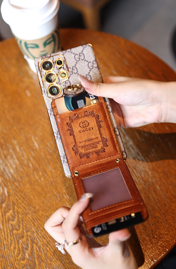 Designer Advanced Leather Samsung Phone Case with Wallet and Strap. Inspired