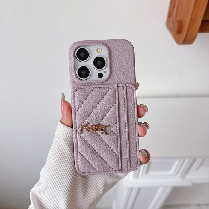 Luxury YSL Leather For iPhone Case