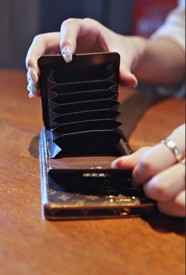 Designer Advanced Leather Samsung Phone Case with Wallet and Strap. Inspired