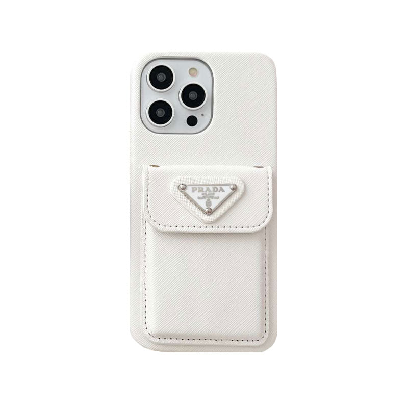 Lux leather Prada iPhone case With Card Holder