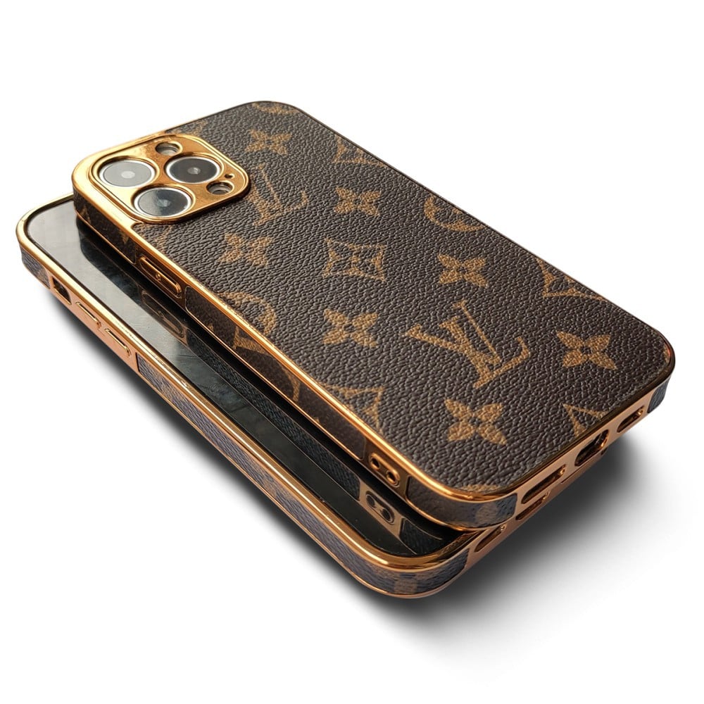 LUXURY LV IPHONE CASE WITH GOLDEN BORDER
