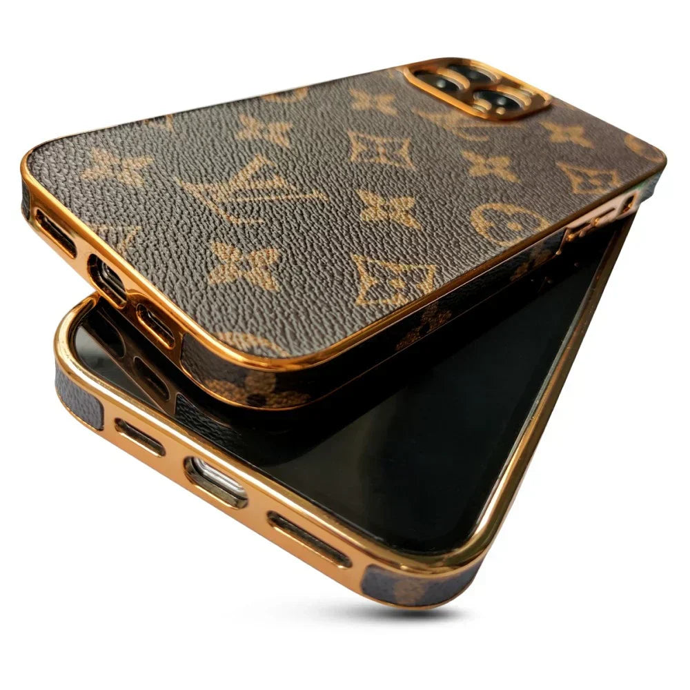 LUXURY LV IPHONE CASE WITH GOLDEN BORDER