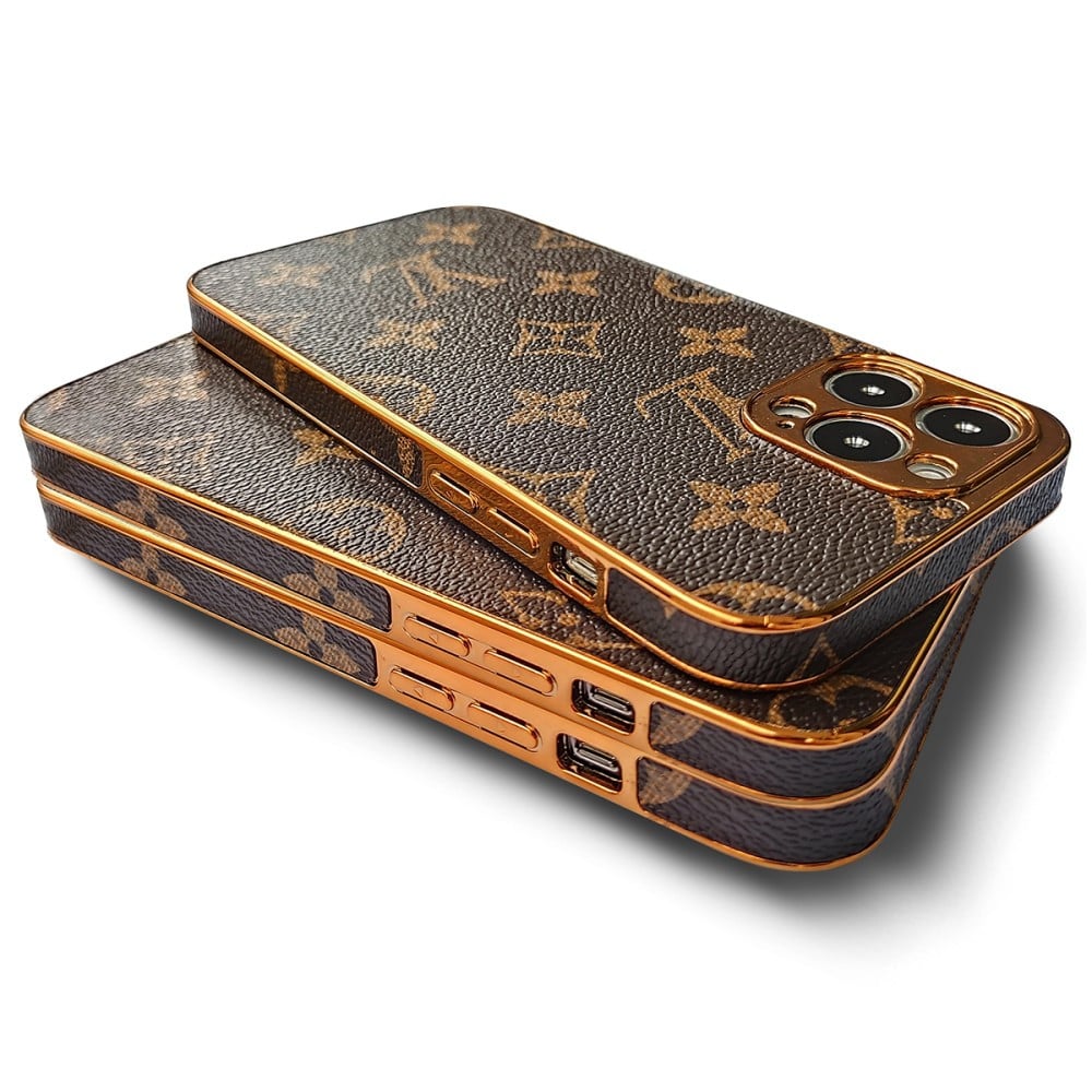 LUXURY LV IPHONE CASE WITH GOLDEN BORDER