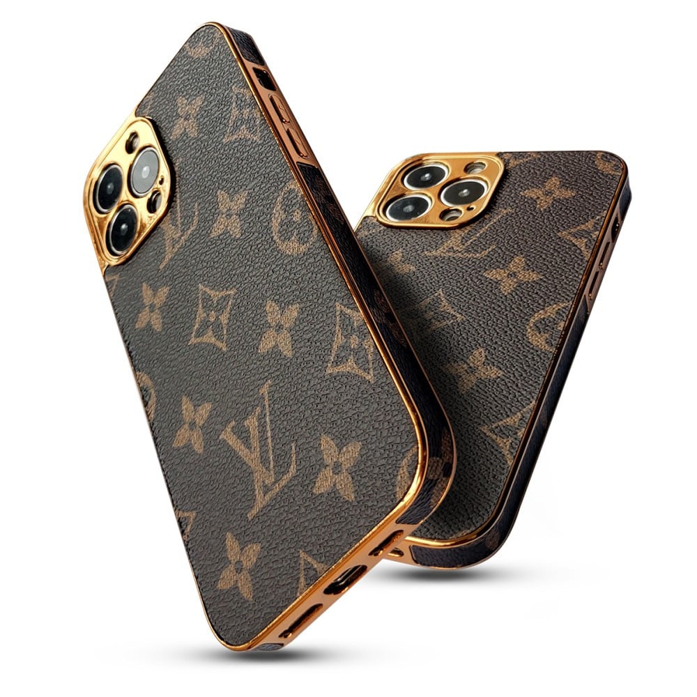 LUXURY LV IPHONE CASE WITH GOLDEN BORDER