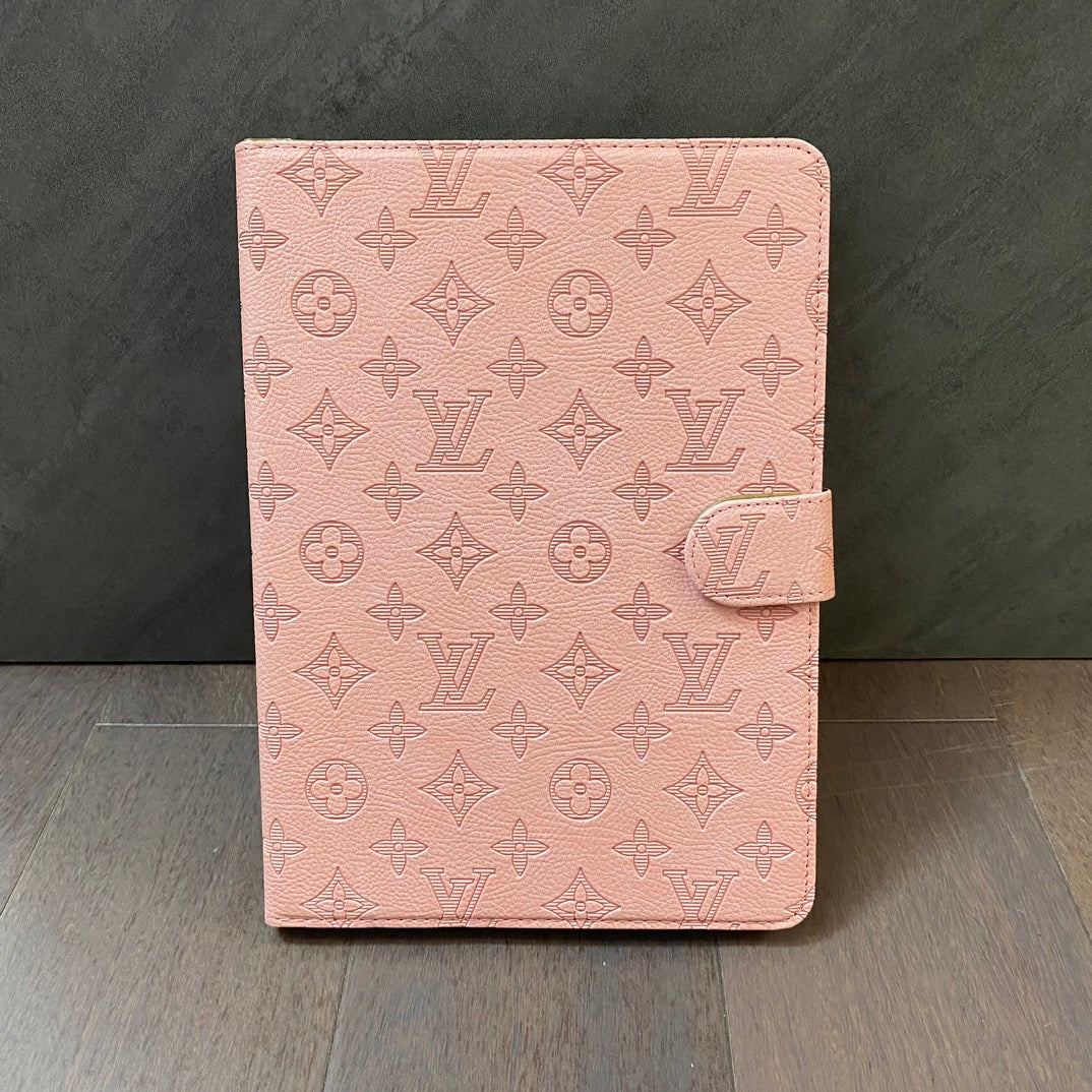 Designer 3D Embossed Canvas Monogram Holster Apple iPad Flip Cover With Stand Function Inspired