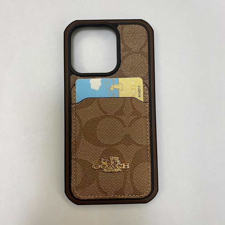 Chic Coach iPhone Case with Card Holder