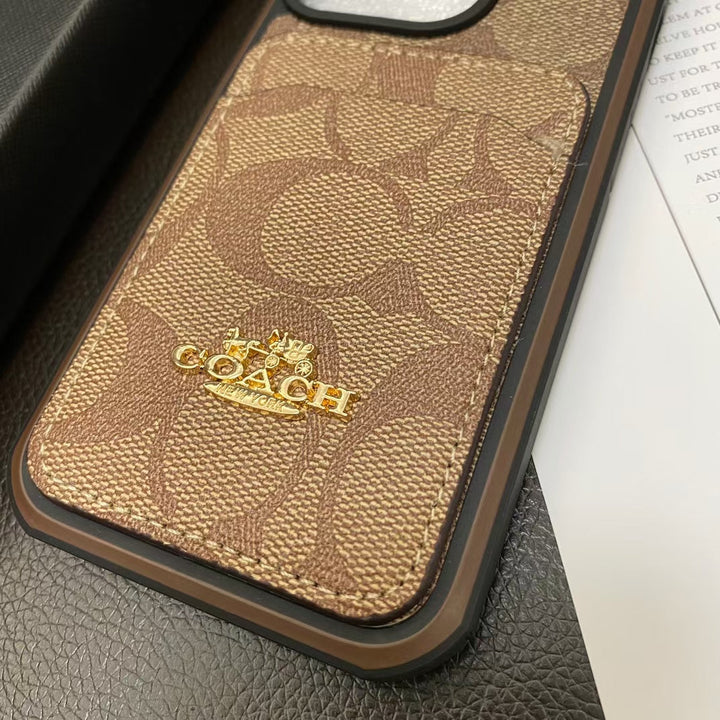 Chic Coach iPhone Case with Card Holder