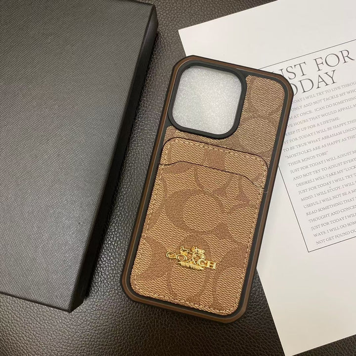 Chic Coach iPhone Case with Card Holder