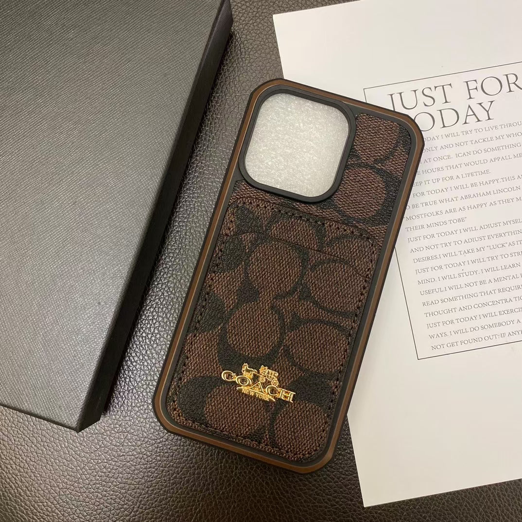 Chic Coach iPhone Case with Card Holder