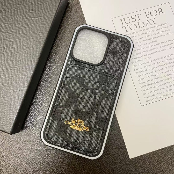 Chic Coach iPhone Case with Card Holder