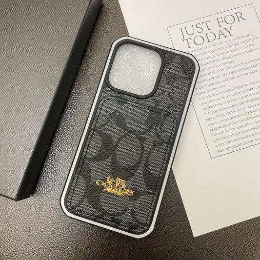 Chic Coach iPhone Case with Card Holder