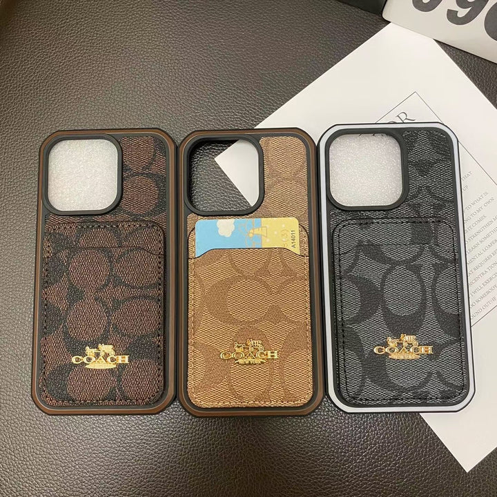 Chic Coach iPhone Case with Card Holder