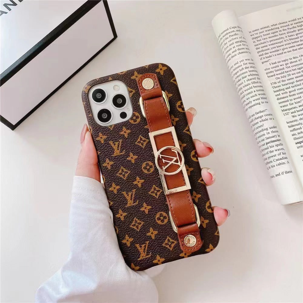 LUXURY LEATHER LV WRIST BAND IPHONE CASE