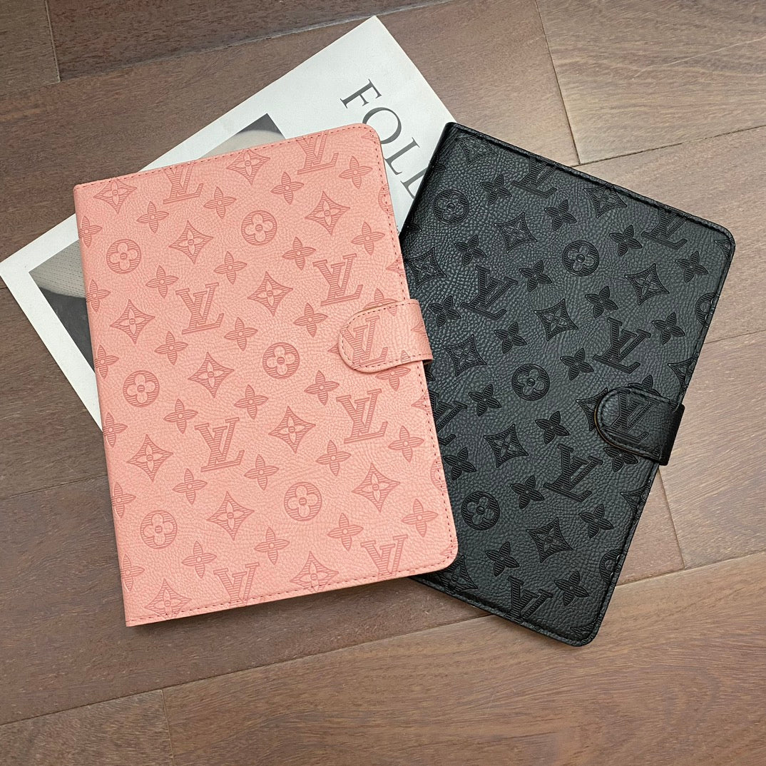 Designer 3D Embossed Canvas Monogram Holster Apple iPad Flip Cover With Stand Function Inspired