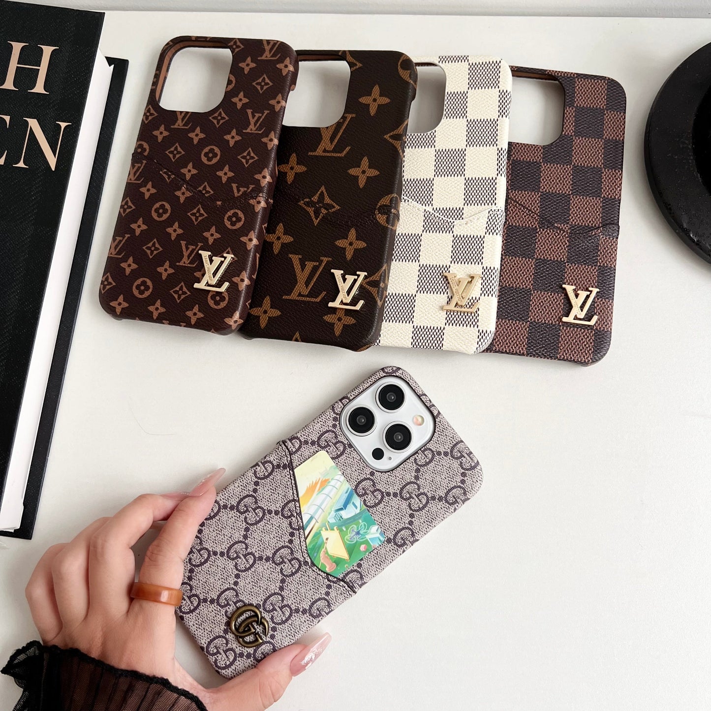 Luxury Gucci & LV Monogram iPhone Case Card Holder