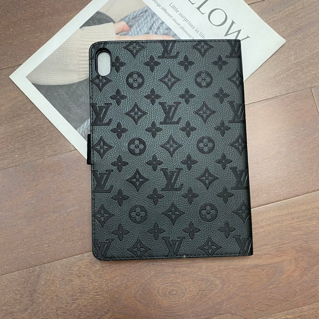 Designer 3D Embossed Canvas Monogram Holster Apple iPad Flip Cover With Stand Function Inspired
