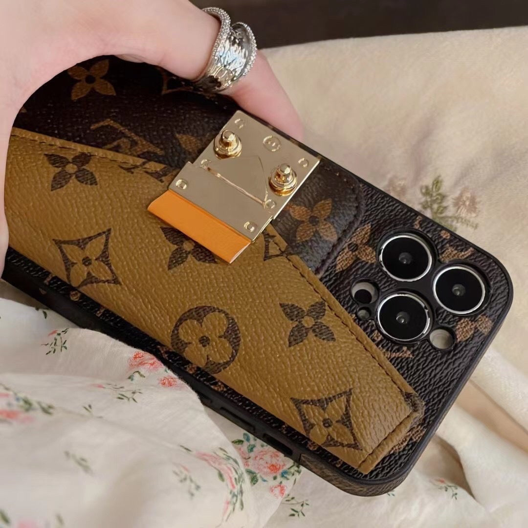 Luxury Louis Vuitton IPhone Case With Card Holder And Chain