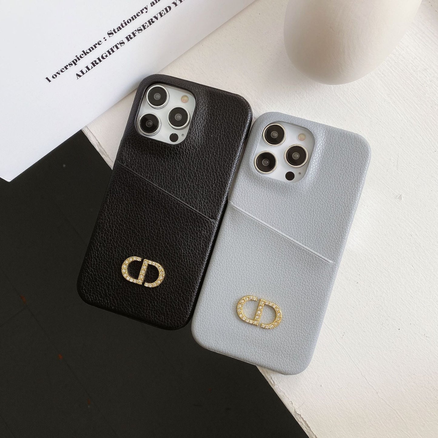Designer Dior Leather iPhone Case Multi Colors