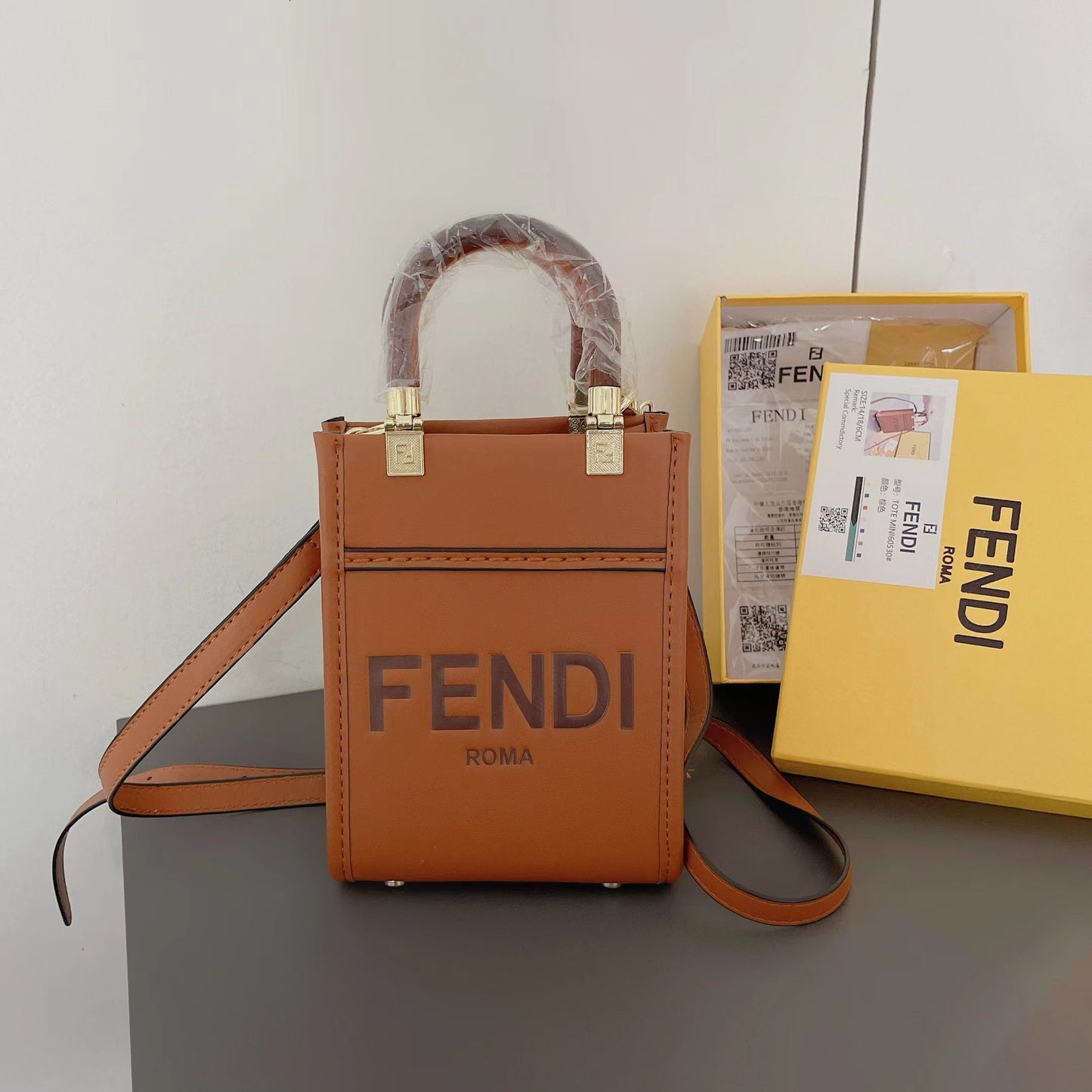 Designer Fendi Tote Bag With Crossbody Strap Inspired