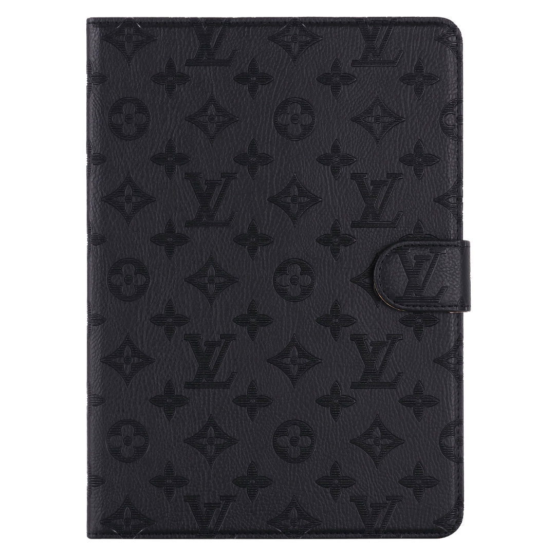 Designer 3D Embossed Canvas Monogram Holster Apple iPad Flip Cover With Stand Function Inspired