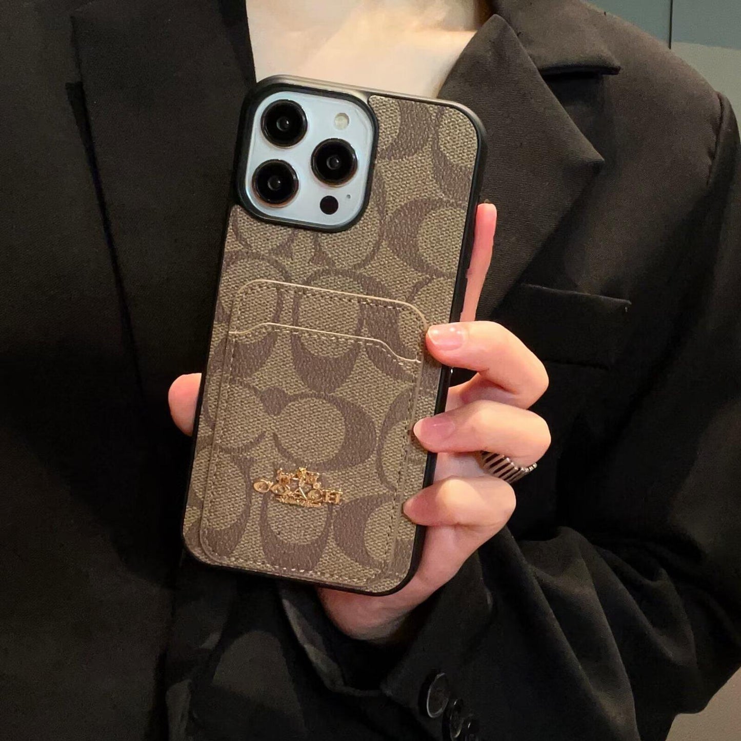 Designer Coach Leather iPhone Case Inspired