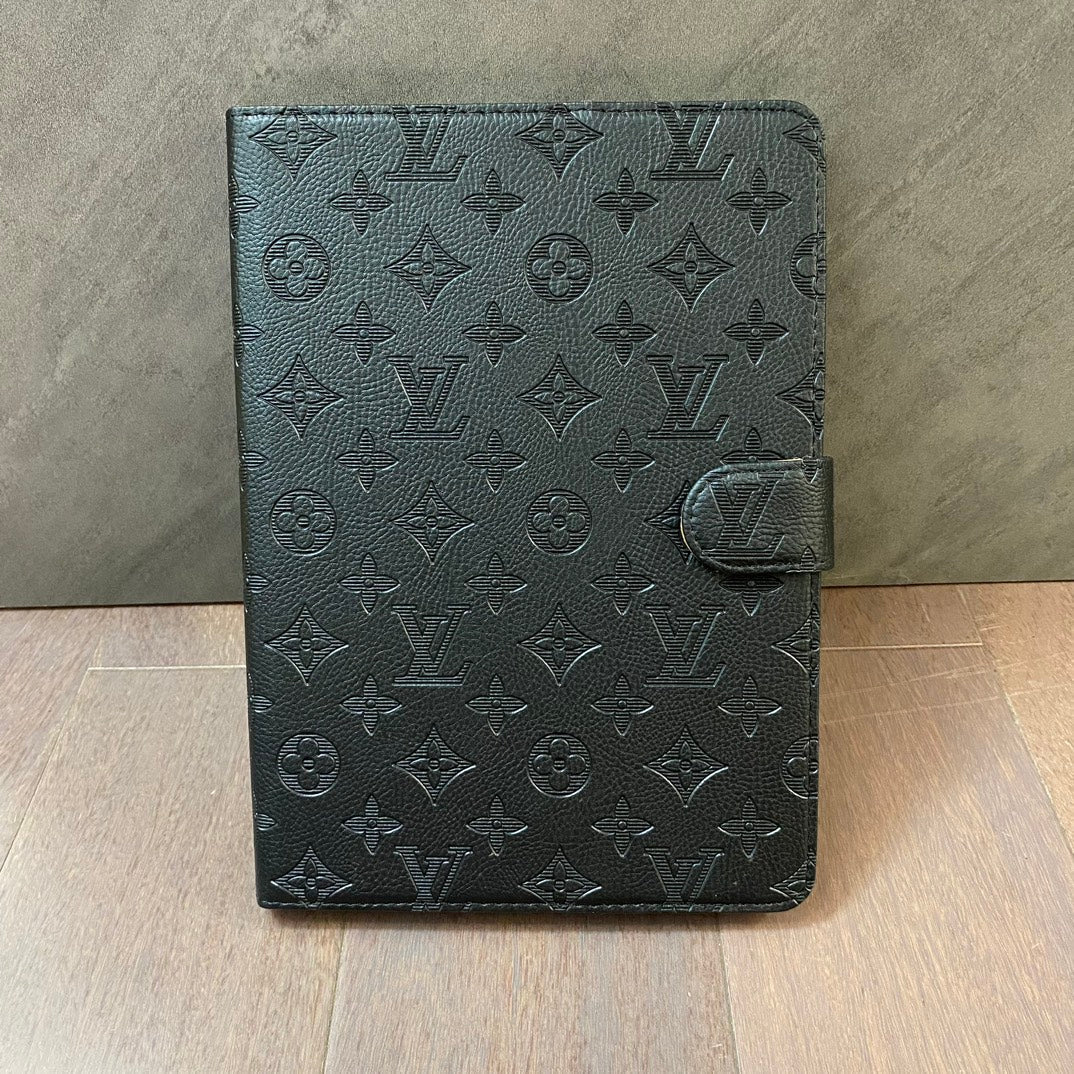 Designer 3D Embossed Canvas Monogram Holster Apple iPad Flip Cover With Stand Function Inspired