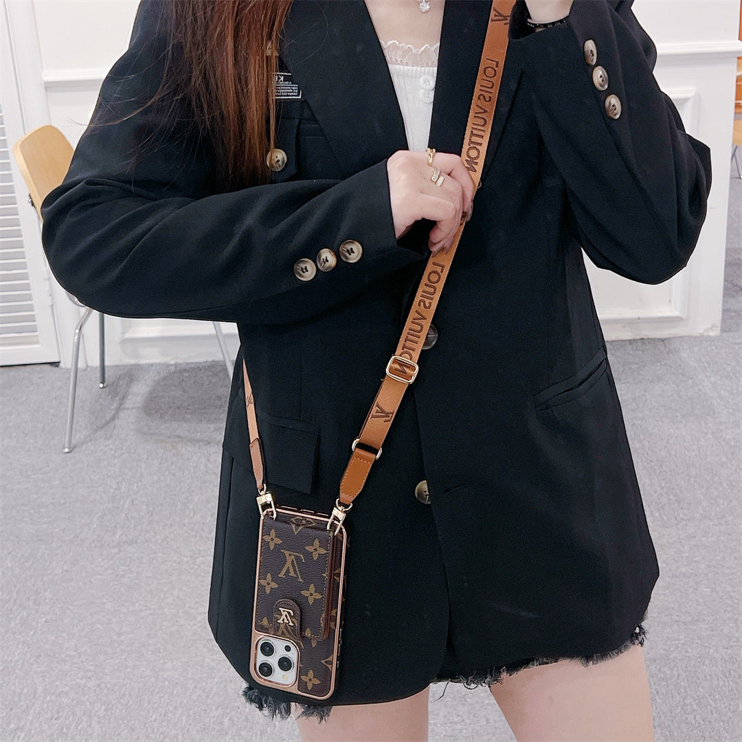 LUXURY LV CARD HOLDER CROSSBODY IPHONE CASE