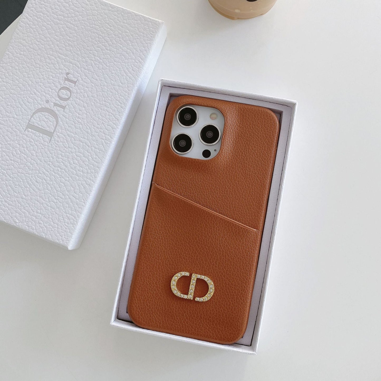 Designer Dior Leather iPhone Case Multi Colors