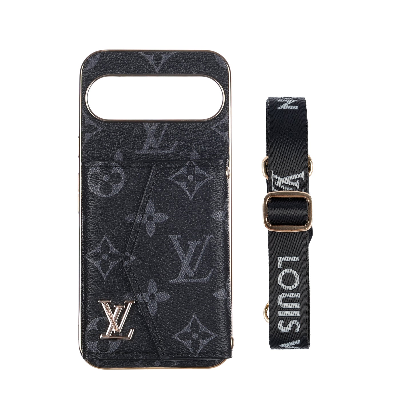 Louis Vuitton Google Pixel phone case With Card Holder & Strap