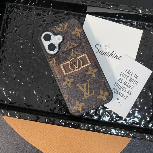 CHIC LUXURY LEATHER LV IPHONE CASE