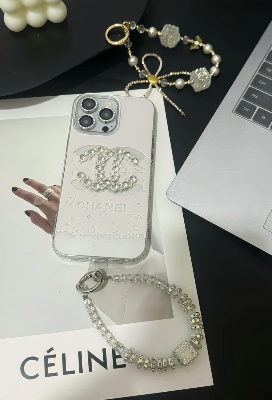 Designer Chanel Lady Crystal iPhone Case