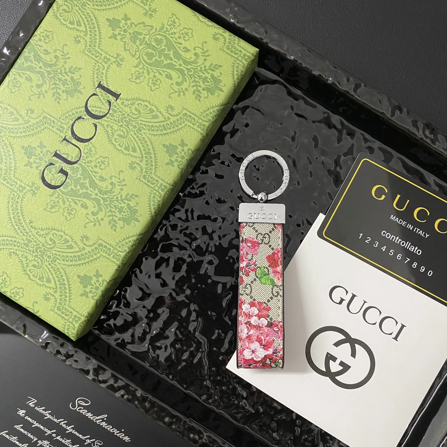 Leather Gucci Key Holder Bag Charm