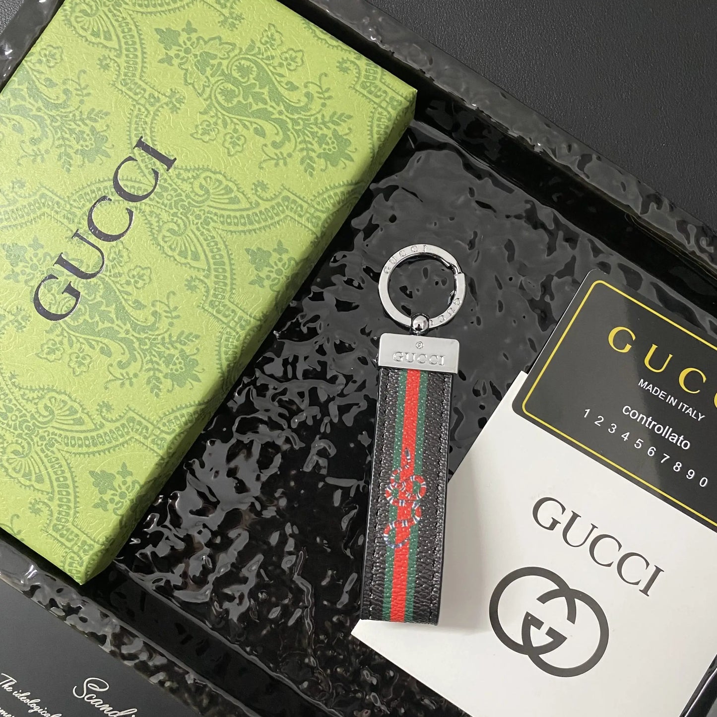 Leather Gucci Key Holder Bag Charm
