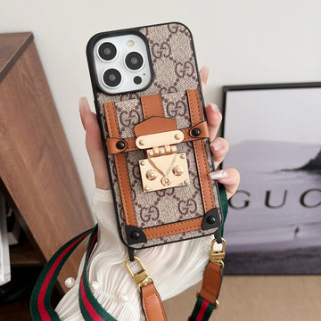 Luxury GUCCI  IPHONE CASE WITH STRAP