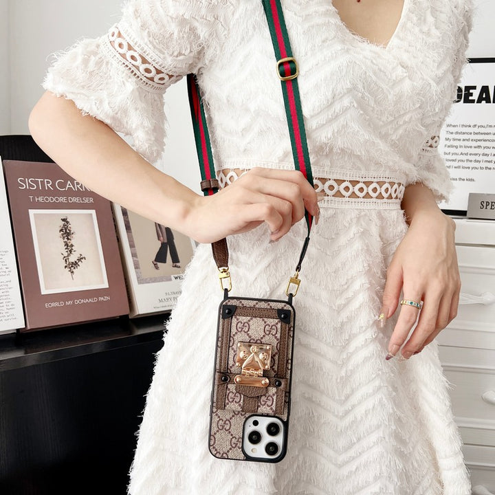 Luxury GUCCI  IPHONE CASE WITH STRAP