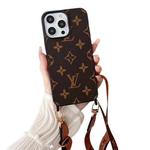 Louis Vuitton IPhone Case Leather With Crossbody Strap