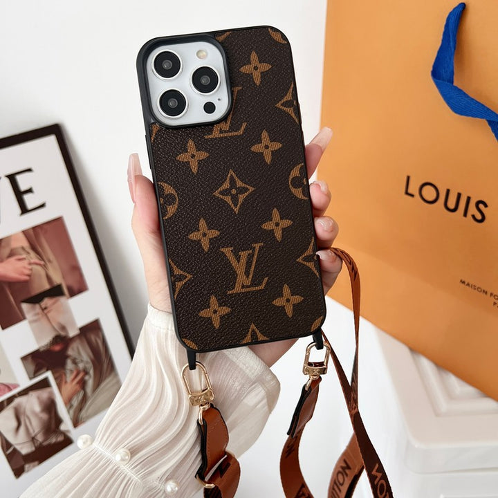 Louis Vuitton IPhone Case Leather With Crossbody Strap