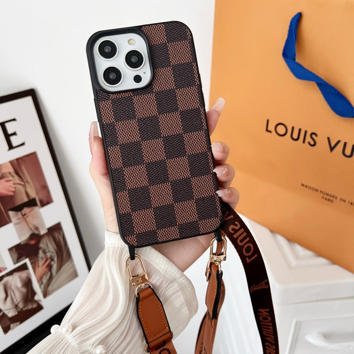 Louis Vuitton IPhone Case Leather With Crossbody Strap