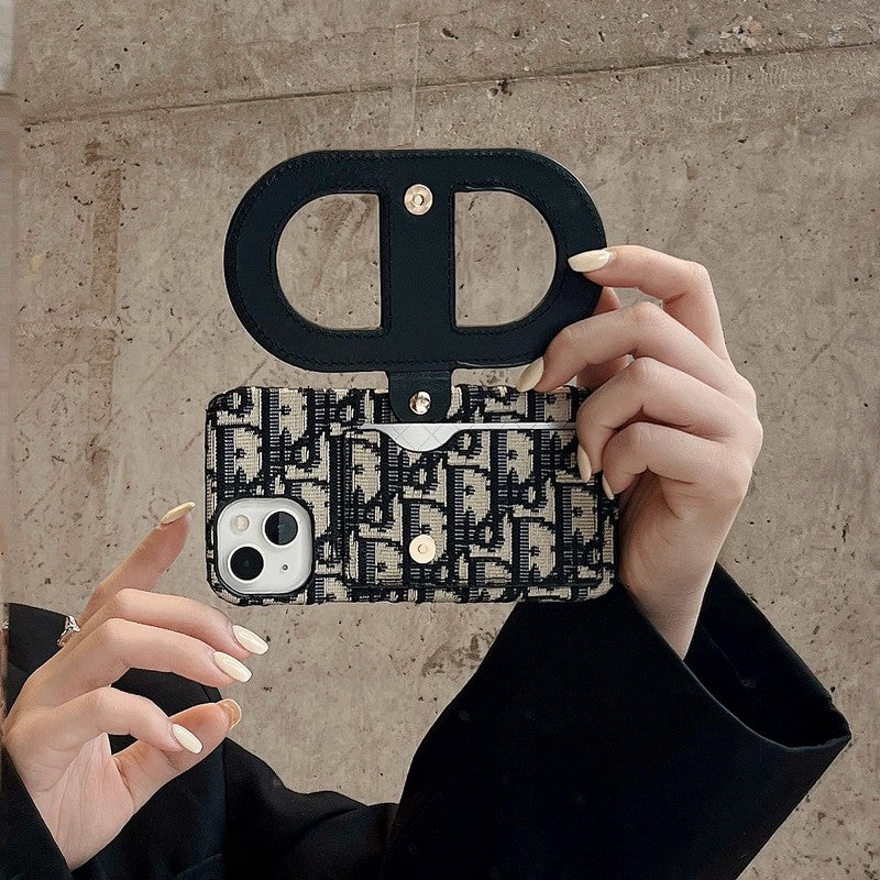 Designer Dior IPhone Case With Wallet Card