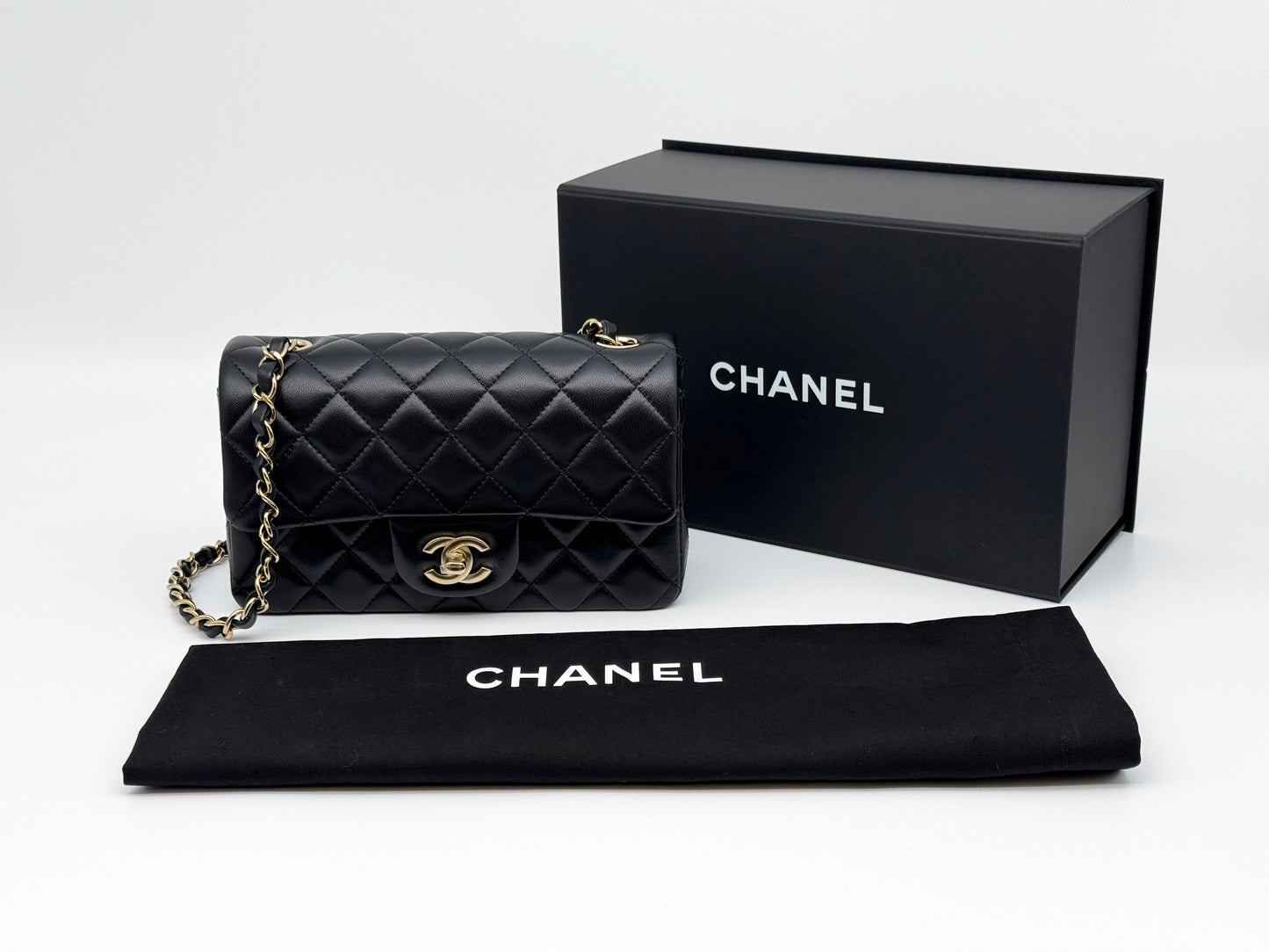 Luxury Chanel Black Mini Bag With Handle
