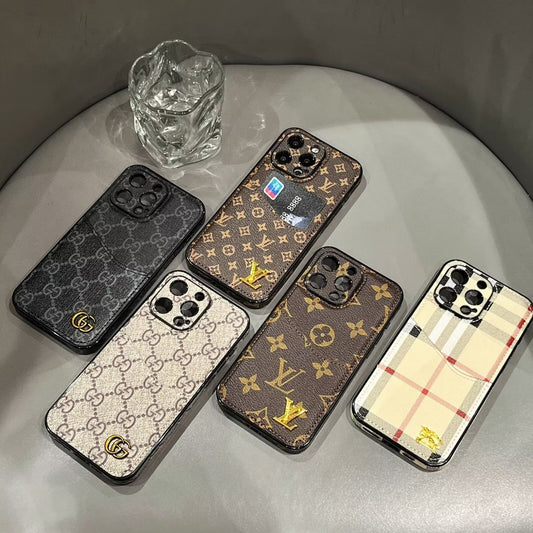 Leather Monogram Louis Vuitton IPhone Case With Wallet Card