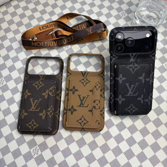 Slim Clear Louis Vuitton IPhone 17 Case With Card Holder – Premium Designer Phone Case