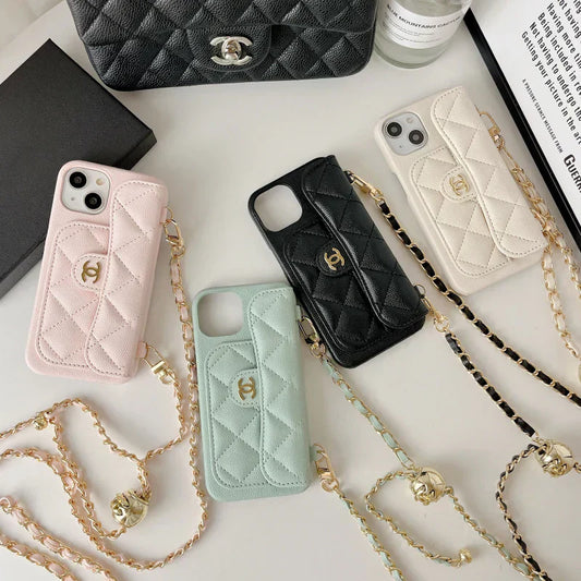 Luxury Chanel Wallet Crossbody Chain iPhone Case