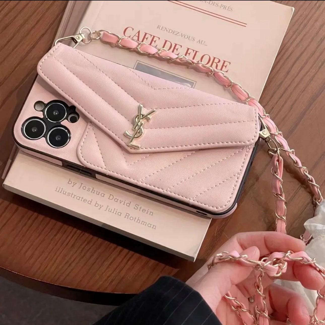 YSL Luxury iPhone Case With Hand Strap