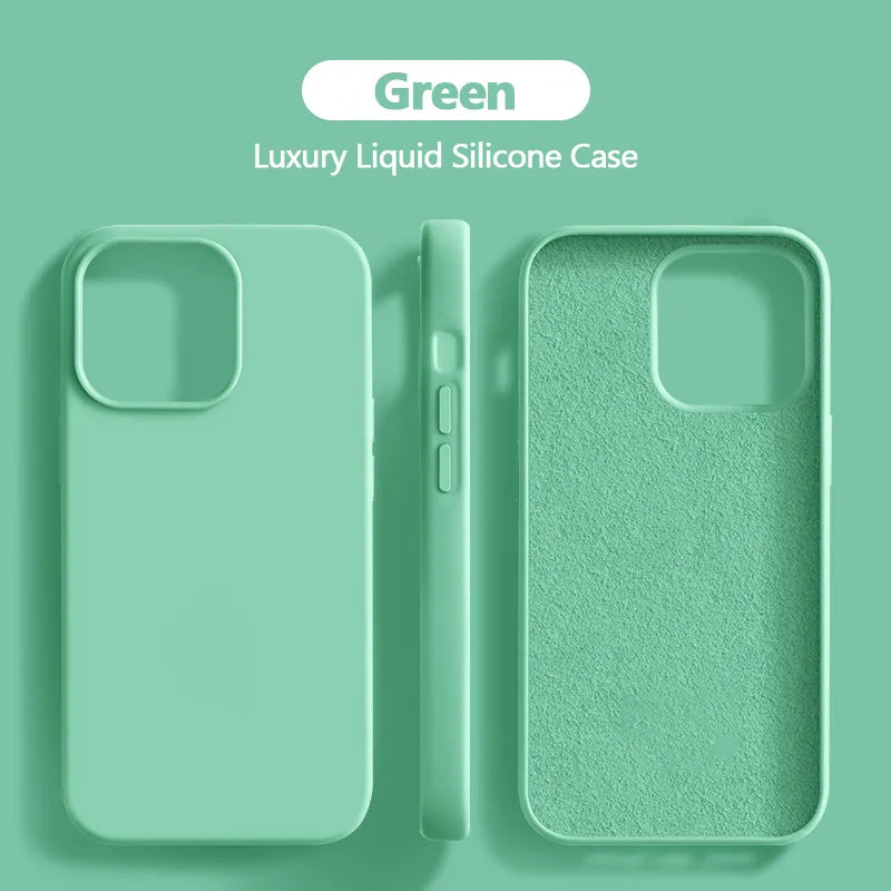 Liquid Silicone Case Shockproof For iPhone 15 14 13