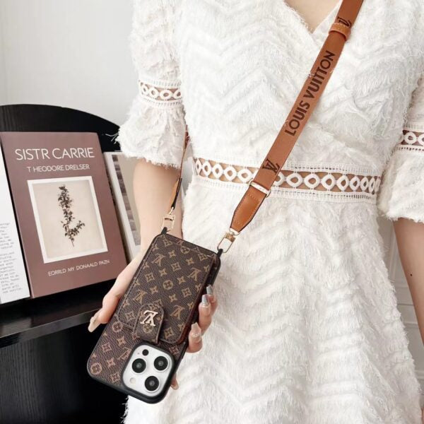 NEW LV PHONE CASE WITH CARD HOLDER FOR IPHONE