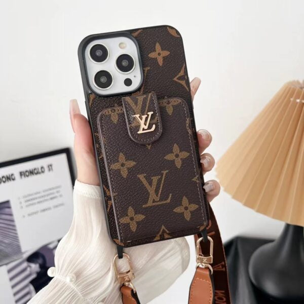 NEW LV PHONE CASE WITH CARD HOLDER FOR IPHONE