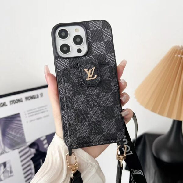 NEW LV PHONE CASE WITH CARD HOLDER FOR IPHONE